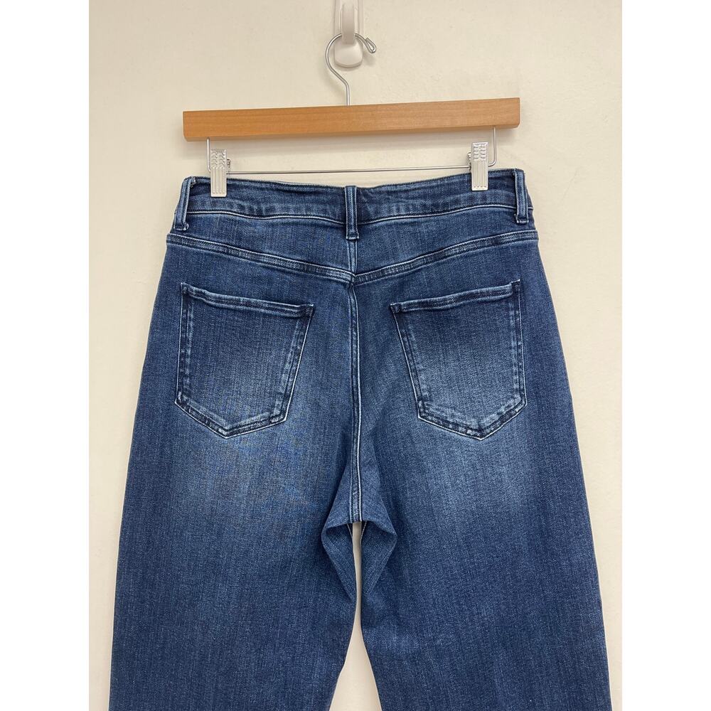 Quince Bella Stretch Patch Pocket High Rise Cropped Wide Leg Jean Midnight 30x28 - Picture 6 of 12